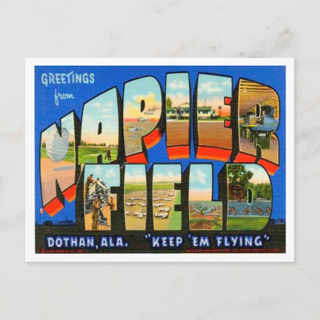 Postal Saludos desde Napierfield, Dothan, Alabama Travel (Anverso)