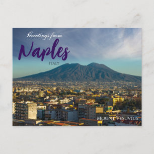 Postal Saludos desde Nápoles Italia Monte Vesubio