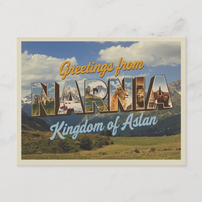 Postal "Saludos desde Narnia" vintage (Anverso)