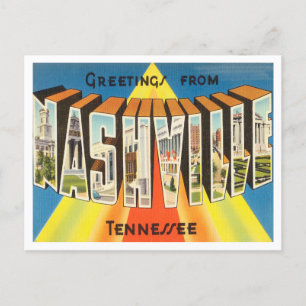 Postal Saludos desde Nashville, Tennessee Vintage Travel
