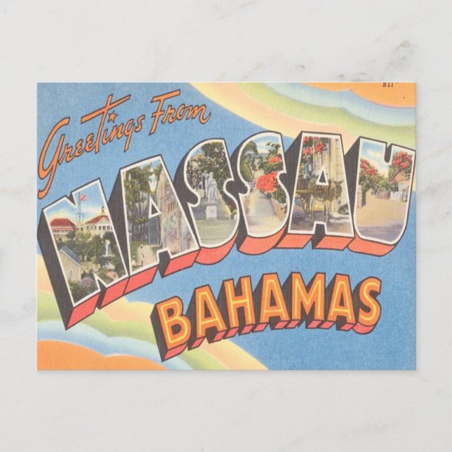 Postal Saludos Desde Nassau Bahamas (Anverso)