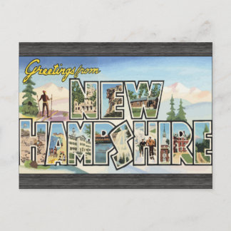 Postal Saludos desde New Hampshire, Vintage
