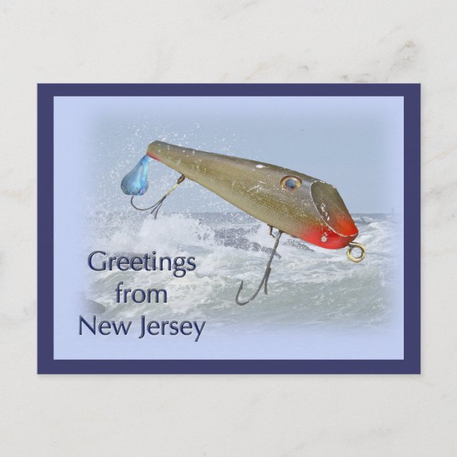 Postal Saludos desde New Jersey Pshing Lure (Anverso)