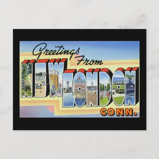 Postal Saludos desde New London Connecticut (Anverso)