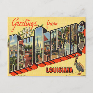 Postal Saludos desde New Orleans, Louisiana Travel 