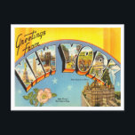 Postal Saludos desde New York City Vintage Travel<br><div class="desc">Saludos desde la tarjeta postal de viaje de la ciudad de Nueva York</div>