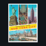 Postal Saludos desde New York City Vintage Travel<br><div class="desc">Saludos desde la postal de viaje de la ciudad de Nueva York</div>