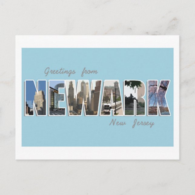 Postal Saludos desde Newark, Nueva Jersey - POSTCARD (Anverso)