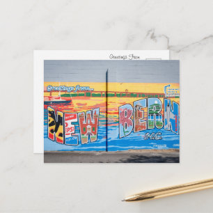 Postal Saludos desde Nueva Berna, Carolina del Norte