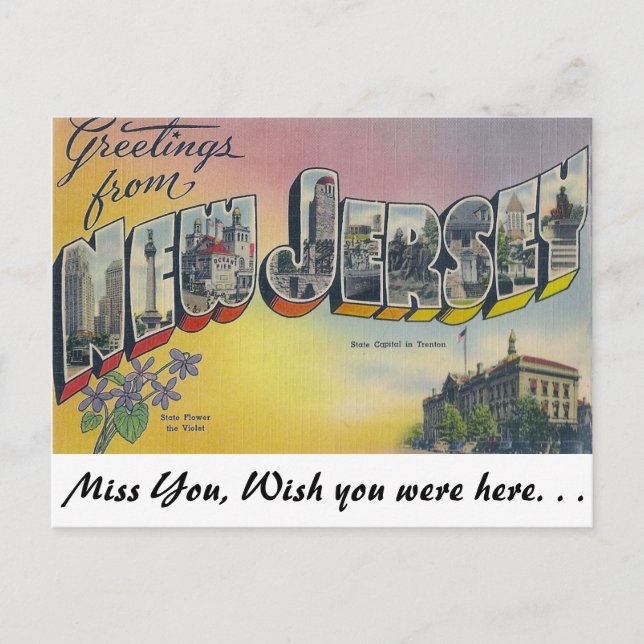 Postal Saludos desde Nueva Jersey (Anverso)