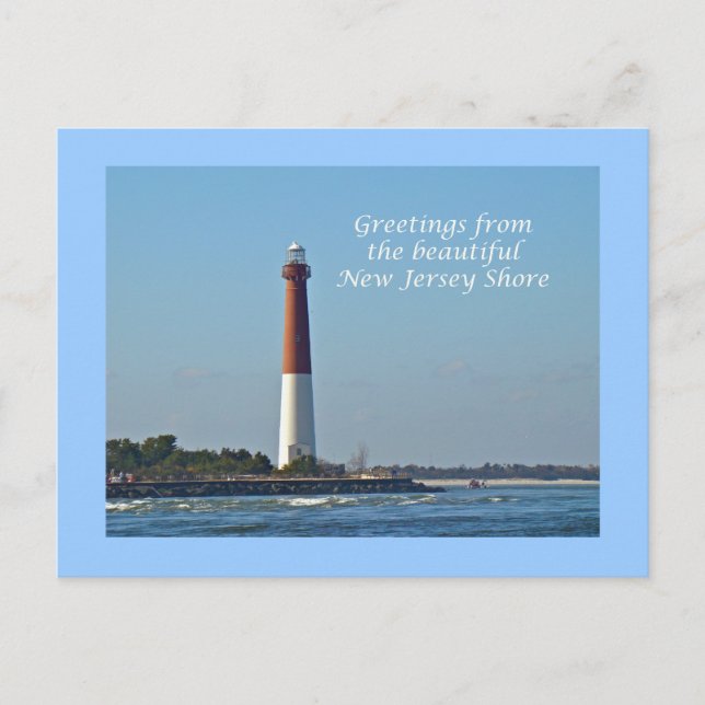 Postal Saludos desde Nueva Jersey - Barnegat Light (Anverso)