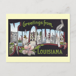 Postal Saludos desde Nueva Orleans, Louisiana Vintage