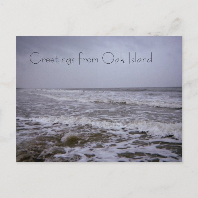 Postal Saludos desde Oak Island Seashores (Anverso)