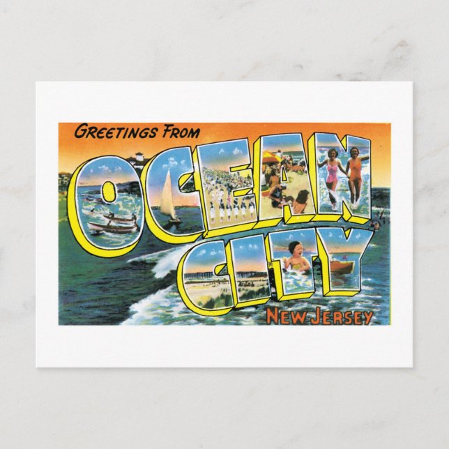 Postal ¡Saludos desde Ocean City, Nueva Jersey! (Anverso)