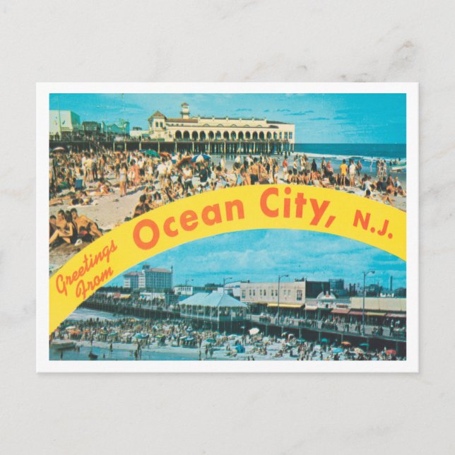 Postal Saludos desde Ocean City, Nueva Jersey Travel (Anverso)