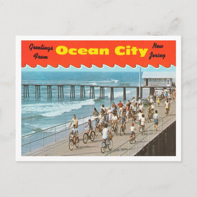 Postal Saludos desde Ocean City, Nueva Jersey Travel (Anverso)