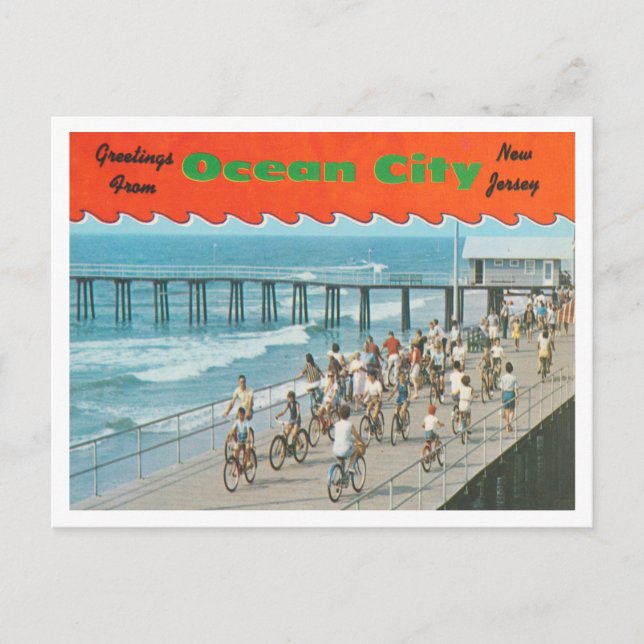 Postal Saludos desde Ocean City, Nueva Jersey Travel (Anverso)