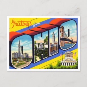 Postal Saludos desde Ohio Vintage Travel