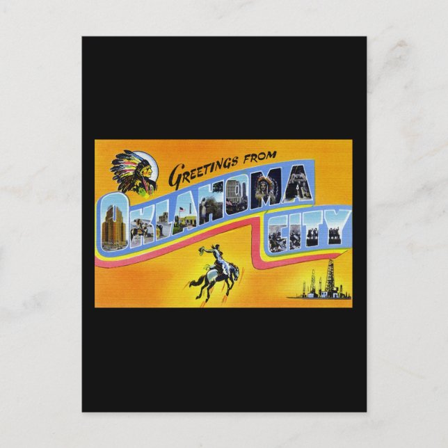 Postal Saludos desde Oklahoma City Oklahoma (Anverso)