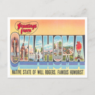 Postal Saludos desde Oklahoma Vintage Travel