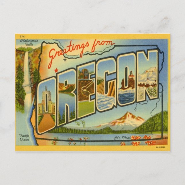 Postal Saludos desde Oregon OR (Anverso)
