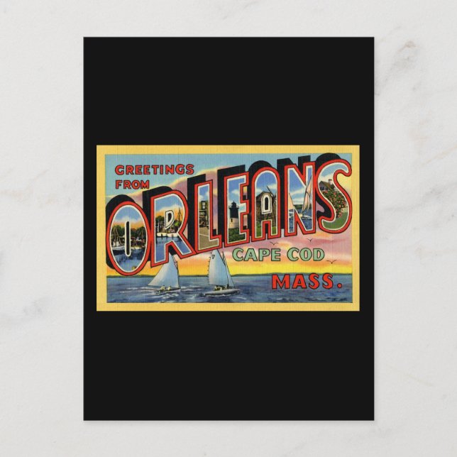 Postal Saludos desde Orleans Massachusetts (Anverso)