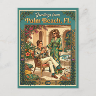 Postal Saludos desde Palm Beach FL, Sofisticado