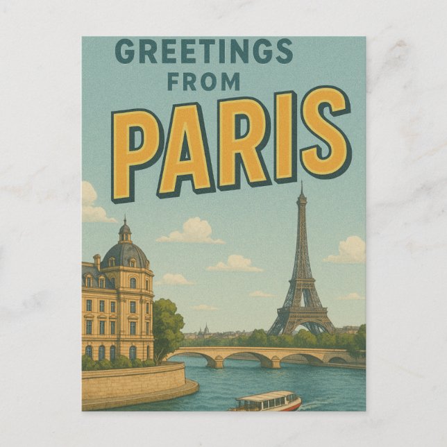 Postal Saludos desde París (Anverso)