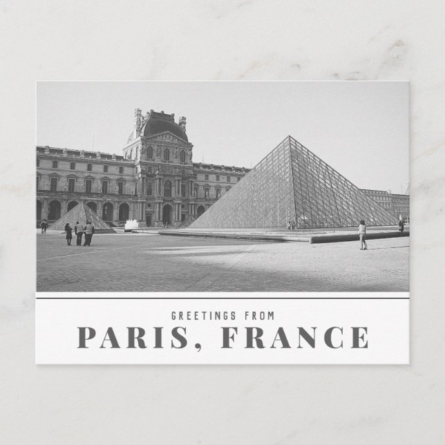 Postal Saludos desde París, Francia Vintage Louvre Photo (Anverso)