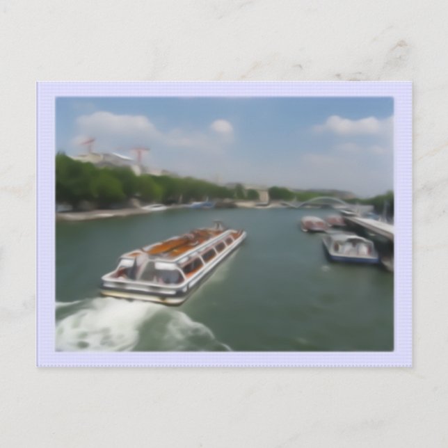 Postal Saludos desde París (Río Sena) (Anverso)