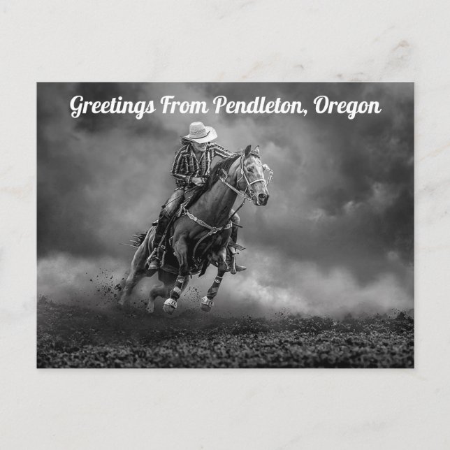 Postal Saludos desde Pendleton, Oregon Rodeo (Anverso)