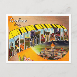 Postal Saludos desde Pennsylvania Vintage Travel