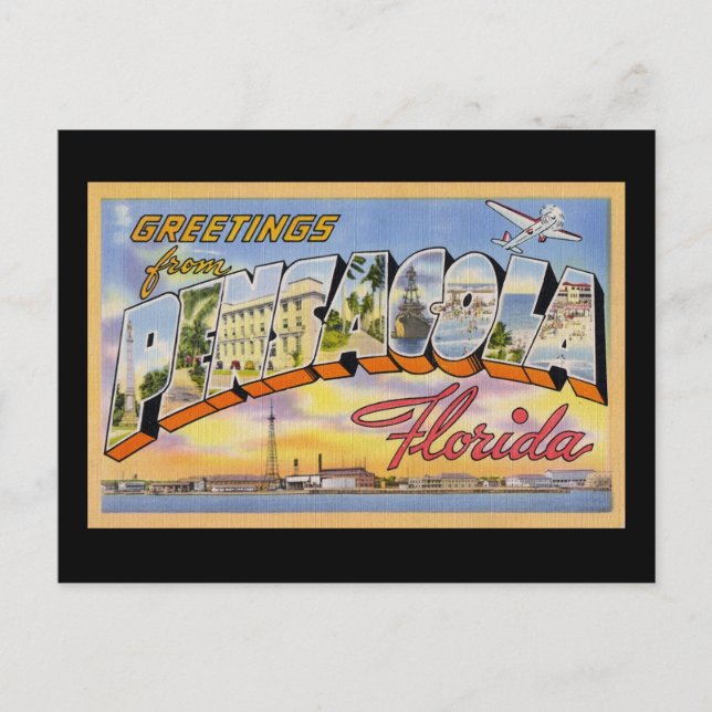 Postal Saludos desde Pensacola Florida (Anverso)