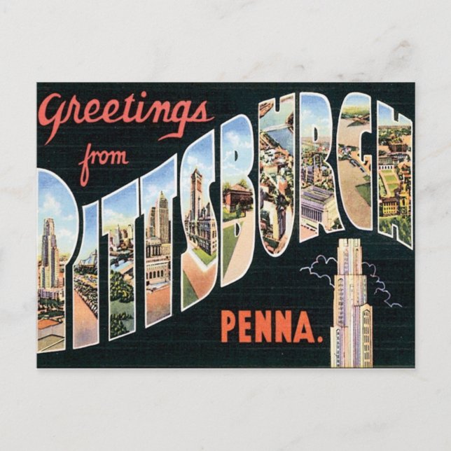 Postal Saludos Desde Pittsburgh, Pennsylvania (Anverso)