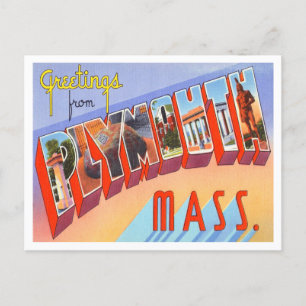 Postal Saludos desde Plymouth, Massachusetts Travel