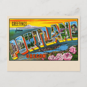 Postal Saludos desde Portland, Oregon Gran Letra