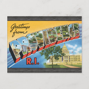 Postal Saludos desde Providence R.I., Vintage