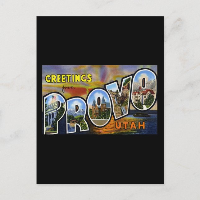 Postal Saludos desde Provo Utah (Anverso)