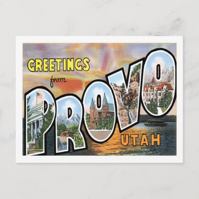 Postal Saludos desde Provo Utah US City (Anverso)
