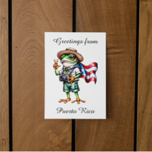 Postal Saludos desde Puerto Rico Rana Coqui Boricua 