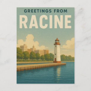 Postal Saludos desde Racine Wisconsin