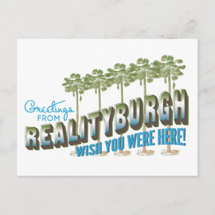 Postal Saludos desde Realityburgh - desearía que estuvier