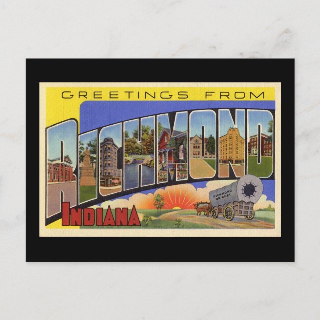 Postal Saludos desde Richmond Indiana (Anverso)