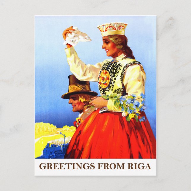 Postal Saludos desde Riga, Letonia (Anverso)