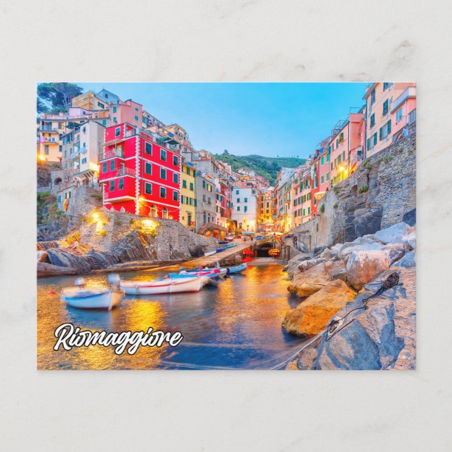 Postal Saludos Desde Riomaggiore, Italia (Anverso)