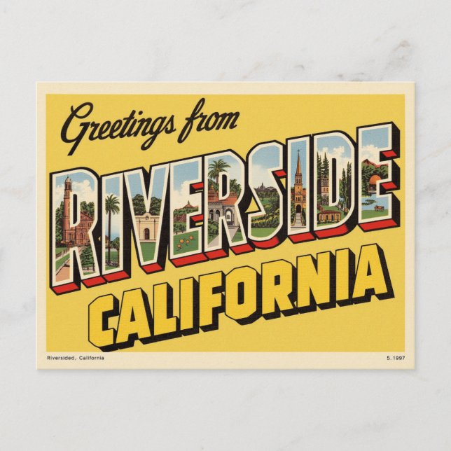 Postal "Saludos desde Riverside, California" (Anverso)