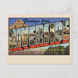 Postal Saludos desde Riverside, California 1939 Vintage