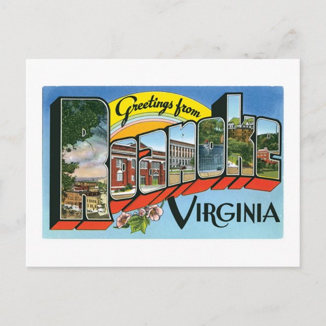 Postal Saludos desde Roanoke, Virginia (Anverso)