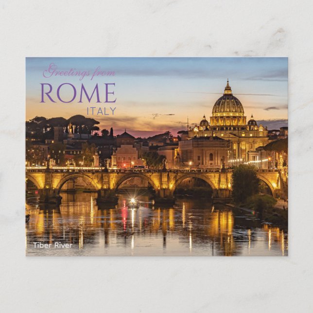 Postal Saludos desde Roma Italia Postcard Scenic (Anverso)