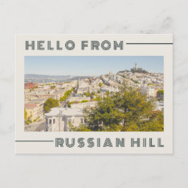 Postal Saludos desde Russian Hill San Francisco Retro